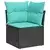 Sjedeća garnitura za vrt s jastukom 7 pcs Crna poliratan