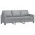 3-dijelni set sofa s jastucima svjetlosivi od tkanine