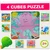 Mešani puzzle s kockami, 4 kosi - Morske živali