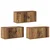 Zidni TV ormar set Zidne 3 pcs Staro drvo 80 x 34,5 x 40 cm