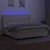 vidaXL Box spring postelja z vzmetnico LED krem 200x200 cm blago, (20851589)