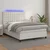 Vidaxl Box spring postelja z vzmetnico LED bela 140x190cm umetno usnje