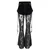 Ženske hlače DEVIL FASHION - Gothic Drawstring Mesh Splice Flared - EPT012