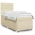 Vidaxl Box spring postelja z vzmetnico krem 90x200 cm blago