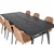 Venture Design Jedilna miza z raztegljivo ploščo in stol Polar, 75x195x95 cm, črno-rjava