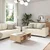 Sofa 3 pcs Bež 221 x 80 x 82 cm Platnasta tkanina