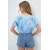 Trend Alacati Stili Ženska bluza kratkih rukava Alc-X13769, Brod izrez, Svetloplava
