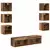 TV ormar S LED lampica s ladicama Zidne 8 pcs Staro drvo Stakl