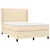 Vidaxl Box spring postelja z vzmetnico krem 140x190 cm blago