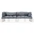 2-dijelni vrtni set sofa od paleta sa sivim jastucima borovina
