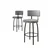 Hanah Home set od 2 barskih stolica Wosa, siva tkanina Babyface, crne metalne noge