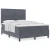 vidaXL Box Spring Postelja z Blazino Temno Siva 140x200 cm Žamet