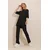 Trend Alacati Stili Ženski komplet majica i pantalone ALC-X10015, Crni