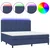 Vidaxl Box spring postelja z vzmetnico LED modra 200x200 cm blago