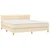 Vidaxl Box spring postelja z vzmetnico krem 180x200 cm blago