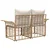 Vanjski loveseat 2 pcs Prirodna i krema bijela poliratan