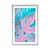 Plakat s paspartujem list palme v izrazitih barvah - 20x30 silver