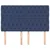 Vidaxl Vzglavje postelje modro 144x7x118/128 cm blago