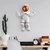 Wallity Zidna dekoracija Peace Sign Astronaut-3, 35cmx47cmx10cm, Bela