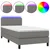 Vidaxl Box spring postelja z vzmetnico LED temno siva 90x190 cm blago
