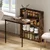 HOMCOM HOMCOM Jedilna miza MDF, jeklo 90D x 80Š x 93V cm rustikalno rjava, (5000242573)