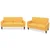 2-dijelni set sofa od tkanine žuti