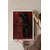 WallXpert uramljena slika 115238, crni panter na crvenom orijentalnom ćilimu, 50 x 70 cm, beli ram