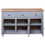 Komoda od masivne borovine siva 135x40x80 cm asortiman Panama
