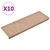 Prostirke za stepenice samoljepljive 10 kom 65x21x4 cm svijetlosmeđa pravokutni rub