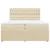 Vidaxl Box spring postelja z vzmetnico krem 200x200 cm blago