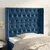 Vidaxl Vzglavje z ušesi temno modro 103x16x118/128 cm žamet