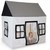 CHILDHOME Otroška hišica 125x95x145 cm platno bela in črna