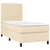 Vidaxl Box spring postelja z vzmetnico krem 90x200 cm blago