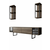 HANAH HOME Chrome Line Walnut Black