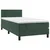Vidaxl Box spring postelja z vzmetnico LED tem. zelena 90x190 cm žamet