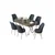 Hanah Home Set Trpezarijski sto i 6 stolica Lai, Antracit