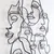 Wallity Zidna dekoracija Faces Line Art- APT743 L, 73 x 99 cm, Crna