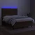 Vidaxl Box spring postelja z vzmetnico LED temno rjava 140x190cm blago