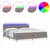 LED Box Spring Krevet Sivo-smeđa 200 x 200 cm tkanina
