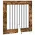 Vrata za pse s postoljem 4 pcs Dimljeni hrast 80 x 80 cm
