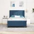 LED Box Spring Krevet s madracem Plava 140 x 200 cm tkanina