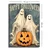 WallXpert slika na platnu 70100HALC-017, natpis Happy Halloween sa dva duha i bundevom, 70 x 100 cm