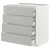 METOD / MAXIMERA Pod.elem.4fronta/2donj/3sred.fioke, bela/Havstorp svetlosiva, 80x60 cm