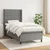 Vidaxl Box spring postelja z vzmetnico temno siva 90x200 cm blago