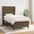 Vidaxl Box spring postelja z vzmetnico temno rjava 90x200 cm blago