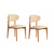HANAH HOME Set 2 stolice Lionte Beige Dark Oak
