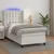 Vidaxl Box spring postelja z vzmetnico LED bela 90x200 cm umetno usnje