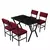 HANAH HOME Set Trpezarijski sto i 4 stolice Dubai Burgundy Black