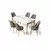 HANAH HOME Rasklopivi trpezarijski sto i stolice (7 delova) Nira White Gold Cappuccino