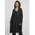 Womens modal terry oversized coat black